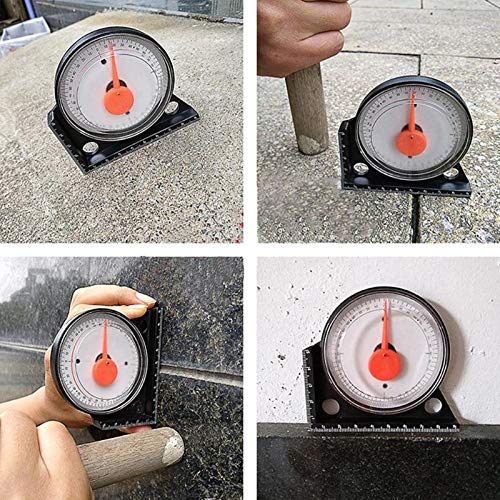 TEOYETTSF 0-360 Degree Slope Inclinometer Angle Finder Measuring Slope Protractor with Magnetic Angle Ruler Tilt Level Meter Clinometer