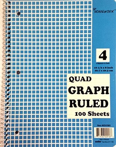 Quad Ruled Spiral Notebook (Pack Of 48)