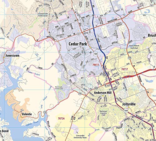 Topographics Austin Metro Area Laminated Street Map (42" x 47")