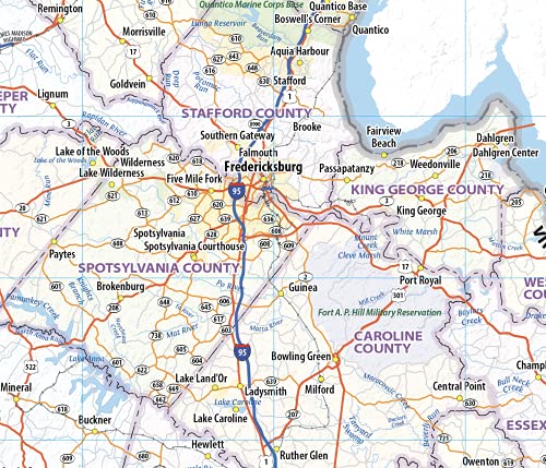 Virginia Laminated Wall Map (60” Wide by 28” high)