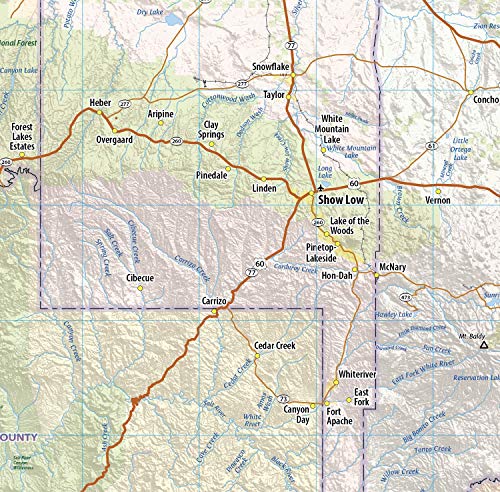 Arizona Laminated Wall Map (36" Wide by 42” high)
