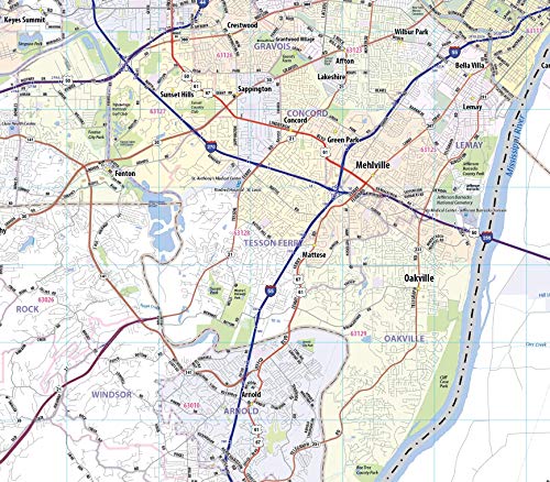 St. Louis Metro Laminated Wall Map (54” Wide by 40” high)