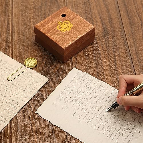 GC QUILL Calligraphy Feather Fountain Pen and Ink Set, Quill Pen with 5 Varied Nibs and Ink Cartridges, Calligraphy Set for Beginners – MU-15