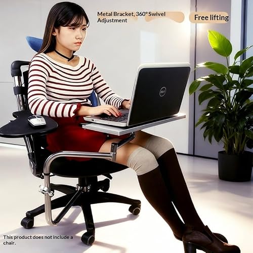 NBGYS Ergonomic Chair Mount Keyboard Tray - Adjustable Laptop & Mouse Stand for Gaming & Workstation, Fits Round Bars up to 1.96 Inch Thickness (OK033B)