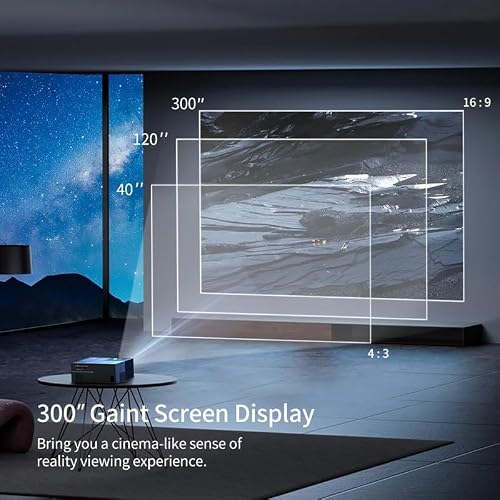 Projector 1080 Outdoor Movies Support 4K 5G Sync Phone Screen Convenient Black