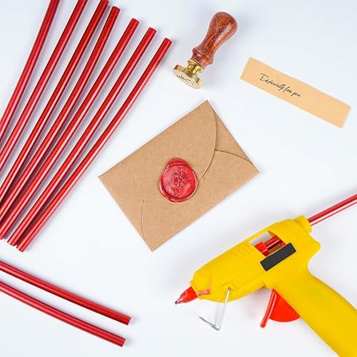 Red hot melt Glue Stick, for Dripping Decorative Paste, can be Used for DIY Accessories, Model Making, Greeting Card Making, etc. (Diameter: 11 x Length: 270 mm) (11 x 270 mm - 50 pcs)