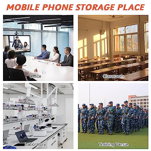 KOMFGT Wall Mounted Phone Safe Boxes with Combination Lock, Phone Locker,Cell Phone Holder,Mobile Phone Safe for Company Conference Room(Silver-12)