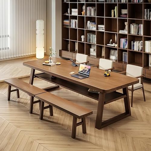 BGGJJ Computer Desk 180cm Solid Wood Long Table, Suitable for Home Modern Office Reading Furniture in the Living Room Desk with Drawers(180cm)