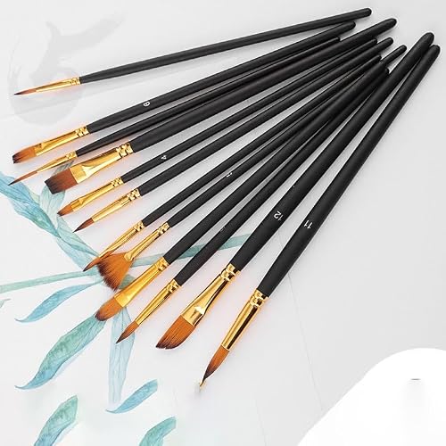 Nylon Hair 12 Combination Art Brush Set Solid Wood Acrylic Paintbrush Sets