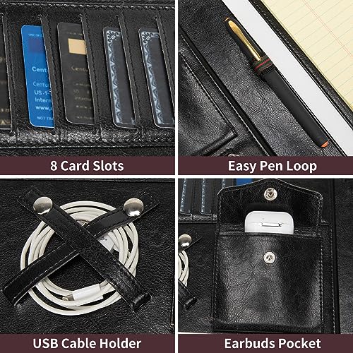 Geslun Personalized Vegan Leather Portfolio for 8.5 x 14 Pad and 15" Laptop