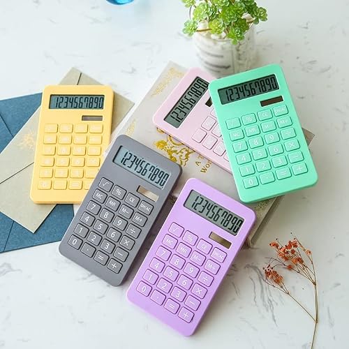 QERTYHJK Solar Calculator 10 Multi-Function Student Accounting Finance Office Colorful Computer Home Supplies
