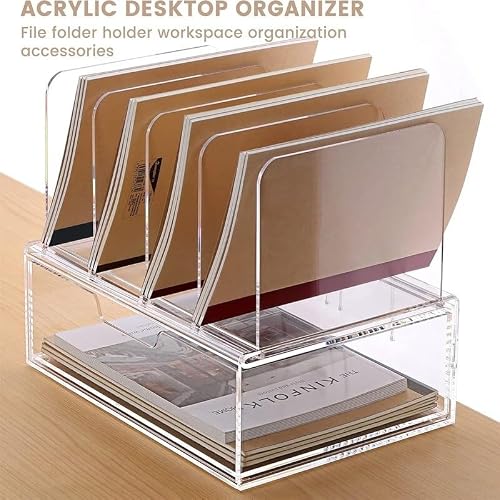 Desk Organizers and Accessories 9" d X 12.2" w 4.6" h Clear Modern Contemporary Plastic Polished Modular
