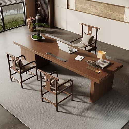BGGJJ Computer Desk 180cm Solid Wood Study Furniture, Suitable for Home Living Room, Office, Conference Room Desk with Drawers(180cm)