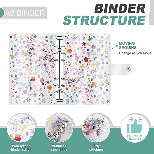 A6 Budget Binder with Cash Envelopes, PVC Notebook, for Money Budgeting Saving