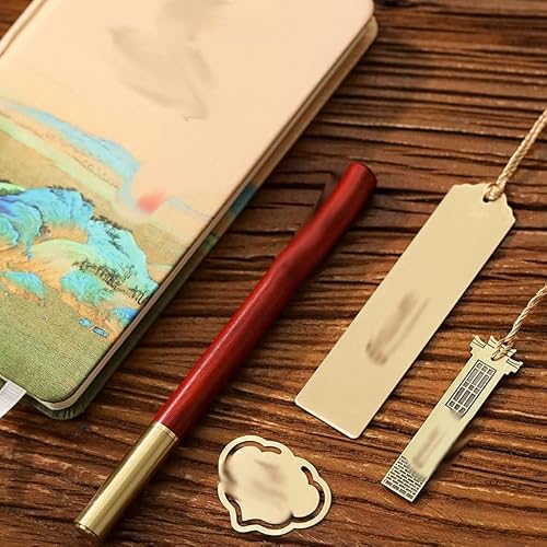 Notebook Metal Brass Bookmark Custom Engraved Gift Box Set Students Business Gifts(Black)