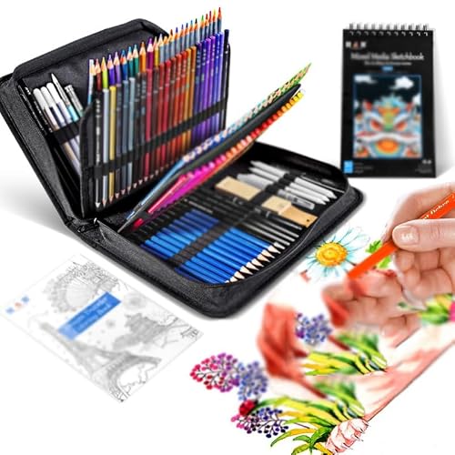 SIDUFHAOPKLL 72 Color Oily Lead Sketching Set With 142 Pieces Of Painting for Art Students