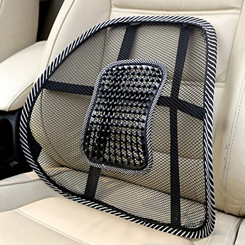UIOLCFF Car Seat Office Chair Massage Back Lumbar Support Mesh Ventilate Cushion Pad Black for Driver