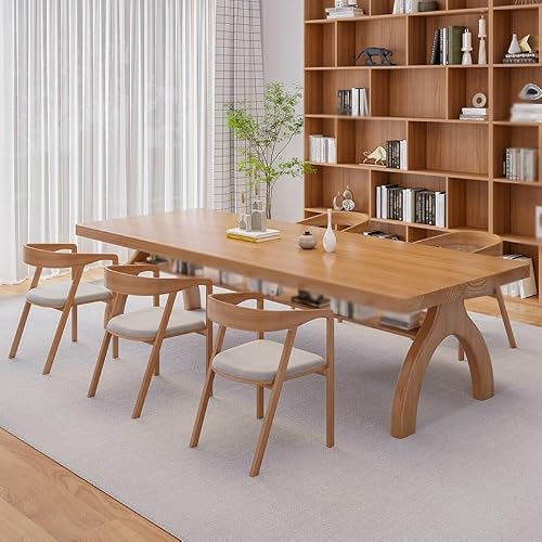LINKIO Home Office Desks Living Room Large Desk Solid Wood Multi-Person Study Table, Simple Long Table Workbench Computer Table Desk(180cm)
