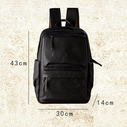 AODFDSJH Business Fashion Vegetable Tanned Cowhide Backpack Men's Business Computer Bag Large Capacity Travel Daily Commute