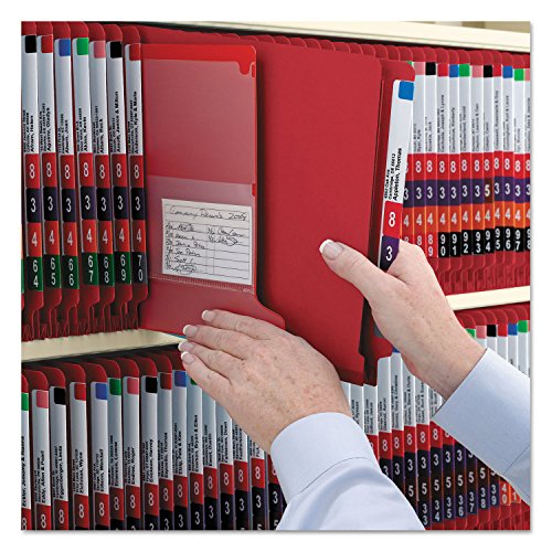 Smead 26783 Pressboard End Tab Folders Letter Six-Section Bright Red 10/Box