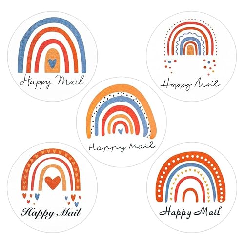 OBKSEB "Happy Mail Sticker Holiday Decoration Baking Seal Envelope Wedding Birthday Party