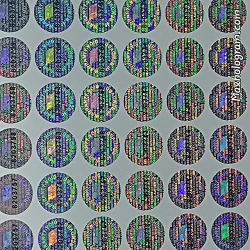 Round Pair Serial 14 MM Tamper EVIDENT Security Void Hologram Labels Seals (1000)