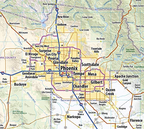Arizona Laminated Wall Map (36" Wide by 42” high)