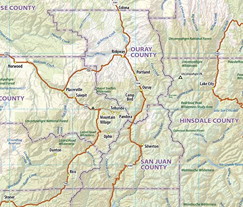 Colorado Laminated Wall Map (60” Wide x 40” high)