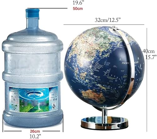 HRTC World Globe Newest World Globe Led Lighted Globe Desktop Education Globe Earth Geography Globe 12 Inch Office Decoration Globe Clear Text Marking