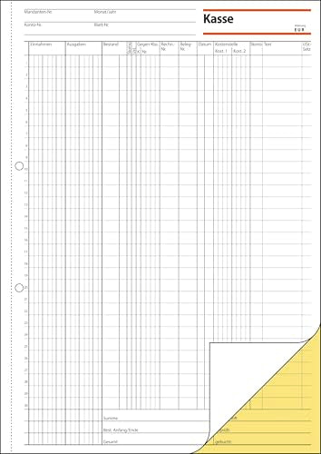 Sigel Accounting Book with Copy Paper, Tax Rail 300 A4, 2 x 50 Sheets, Blue Carbon Paper (Pack of 10)