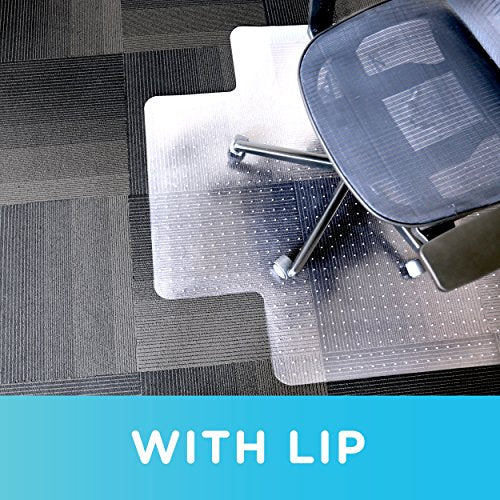 Dimex Office Chair Mat for Low‑Pile Carpet – 45" x 53" Clear Desk Floor Protector with Lip, Smooth Glide PVC for Rolling Chairs