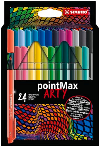 STABILO Fineliner pointMax ARTY - Pack of 24 - Assorted Colors