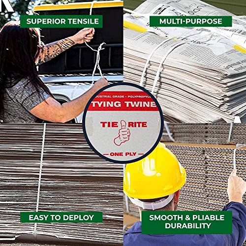 SGT KNOTS Polypropylene Tying Twine – Bundling Twine for Pulling, Loading, Packing – Weather Resistant Pull Line - 479 lb. Tensile Strength - 3 ply x 2100ft, White - Cardboard Carton Included
