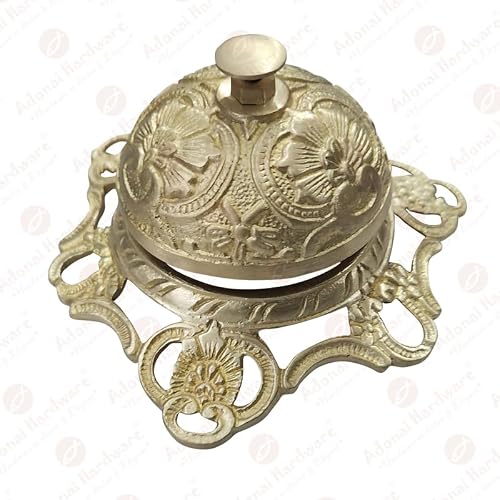 Adonai Hardware "Ehud" Brass Decorative Table Calling Bell - Matte Brass Unlacquered
