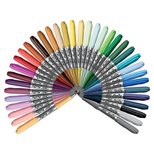 BIC Color Collection Permanent Markers, Fine Point, Assorted Colors, 36-Count