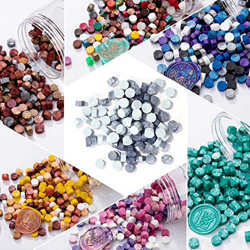 100pcs Retro Octagon Wax Seal Beans Stamp Beads for DIY Vintage Craft Wedding Envelope Wax Seal Ancient Sealing Wax Stamp Making