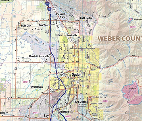 Greater Salt Lake City Laminated Wall Map (36” Wide by 54” high)