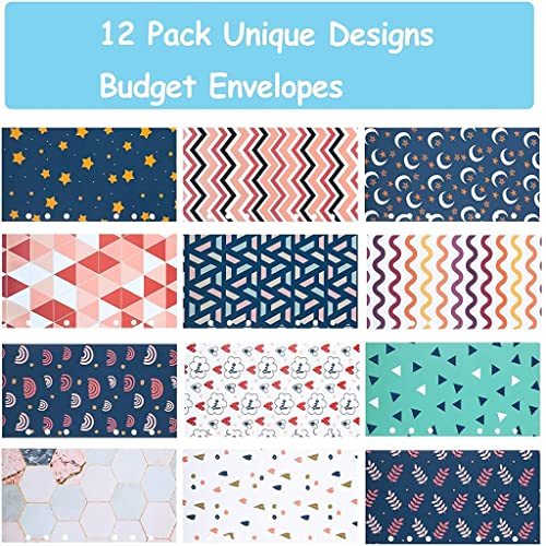 HBJWOV 26 Pcs Budget Cash Envelopes System 12 Pieces A6 Binder Planner Refills with 2 Sheets Label