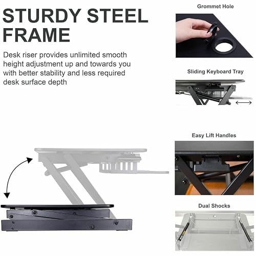 Lorell Adjustable Desk/Monitor Riser, Black