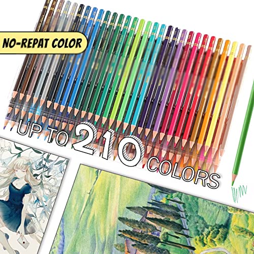 ZYQHMY 210Colors Watercolor Drawing Set Colored Pencils Artist Painting Sketching Wood Color Pencil School Art Supplies