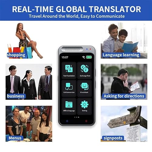 TEDILUVI Translator Multi-Language Intelligent Translation Real-time Recording Text Equipment
