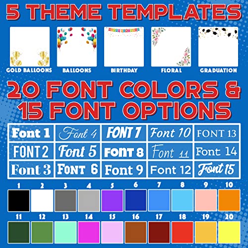 Custom Banners and Signs for Indoor Outdoor w/Any Image, Logo & Text Vinyl Banner | 5 Theme, 15 Font & 25 Background Options | Personalized Banners - 5x15