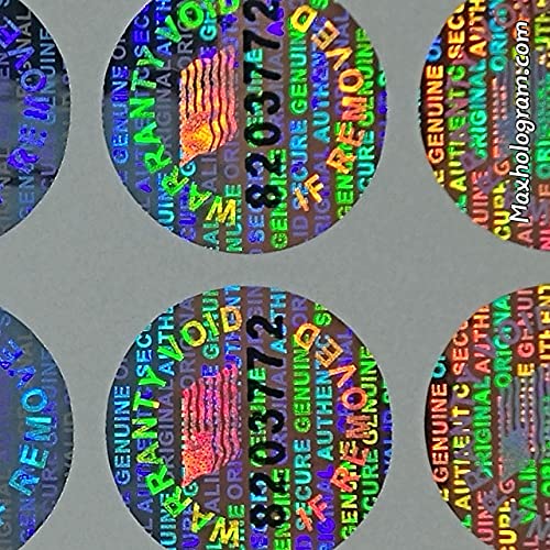 Round Pair Serial 14 MM Tamper EVIDENT Security Void Hologram Labels Seals (1000)