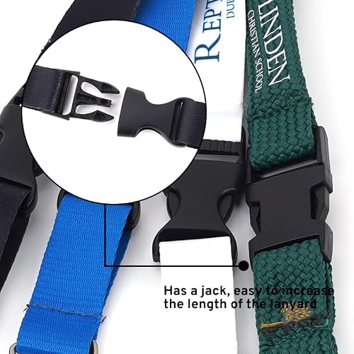 Custom 500 Pieces Breakaway Solid Color Lanyards Personalized Polyester Neck Straps with Logo, Text, Name for Office, Company, School, Event