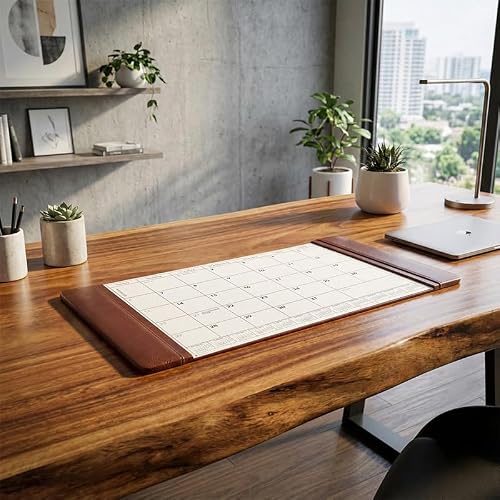 Dacasso Leather Desk Calendar pad, 25.5 x 17.25, Mocha, PG-3040