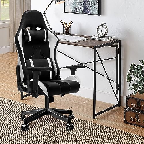 Frassie Height Adjustable Chair Armrest Pair, Gaming Boss Chair Arms Set Replacement 4D (Black)