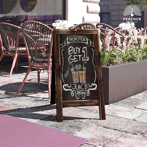 Peacock display Double-Sided Rustic Magnetic A-Frame Chalkboard Sign for Outdoor and Indoor Use, Magnetic, Black | Sturdy, Stylish, and Versatile; Perfect for Events, Menus, and Business Promotions