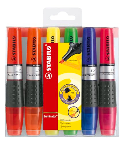 STABILO Highlighter LUMINATOR Wallet of 6 assorted colours