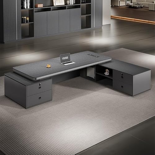 LINKIO Home Office Desks Atmospheric Boss Office Modern Furniture Large Desk Manager Room President Desk Computer Table Desk(2.2m)