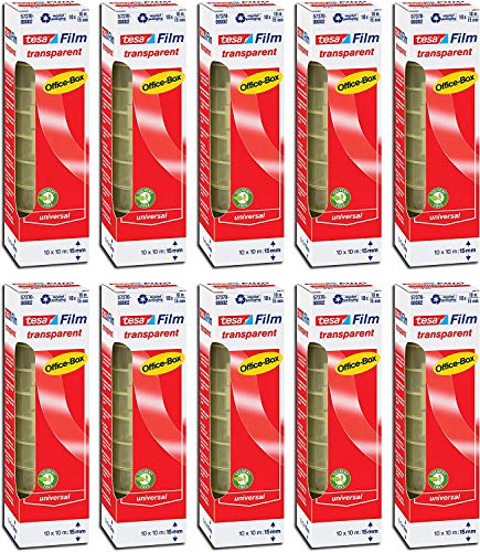 Tesafilm transparent office box of 10 rolls